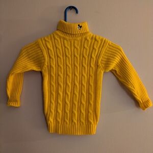 Yellow Cable Knit Turtleneck Sweater Childrens' Mickey Mouse Disney